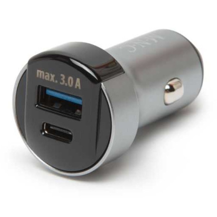 Adaptor bricheta auto bricheta - USB type C / PD +USB cu Incarcare rapida QC3.0 18W delight 55025