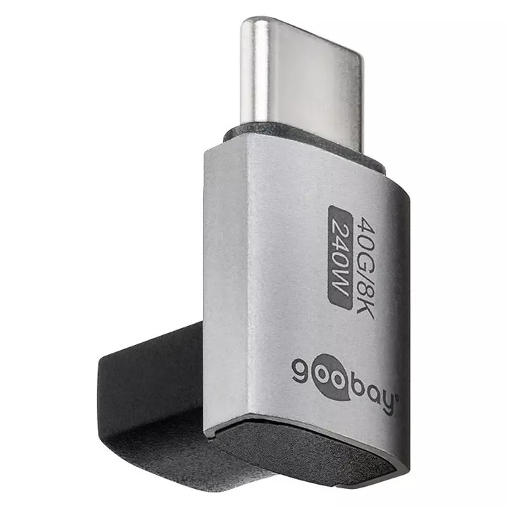 Goobay 74444 USB-C3.1 anya - USB-C apa 90 fokos függőleges rövid Thunderbolt 3/4 adapter