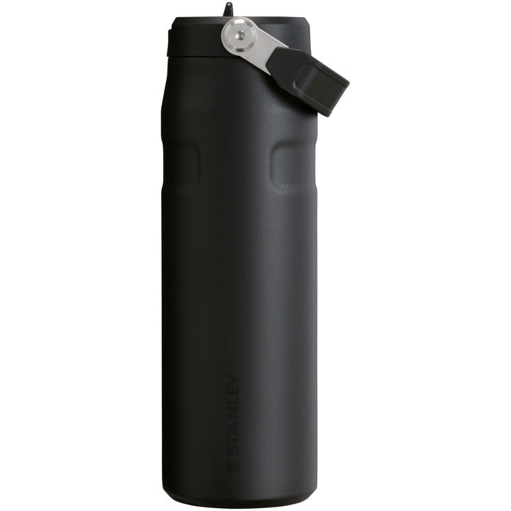 Sticla termos cu pai pliabil Stanley The IceFlow Bottle Flip Straw 2.0 0.7L, 10-11283-143, negru