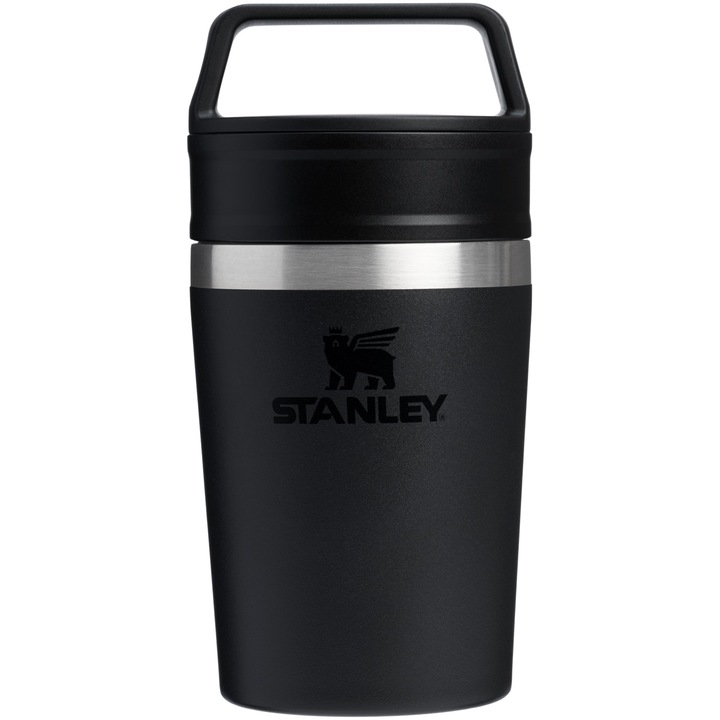 Stanley The Cafe-To-Go Travel Mug 0.23L, 10-12079-014, termosz bögre fogantyúval, fekete