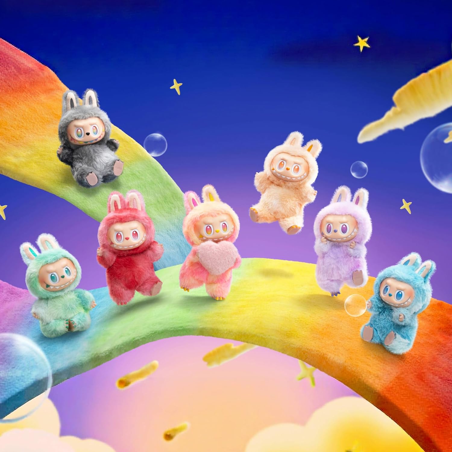 LABUBU MINI Colorful Party gashapon ラブブ POPMART LABUBU Gashapon Machine Mini Colorful Party PVC ABS