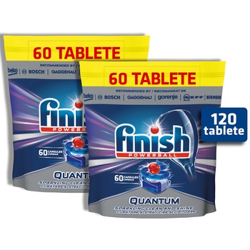 Pachet Promo Detergent pentru masina de spalat vase Finish Quantum, 2x60 buc Pachet Promo Detergent pentru masina de spalat vase Finish Quantum, 2x60 buc