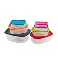 Set 7 caserole alimente cu capac Vanora, dreptunghiulare, plastic