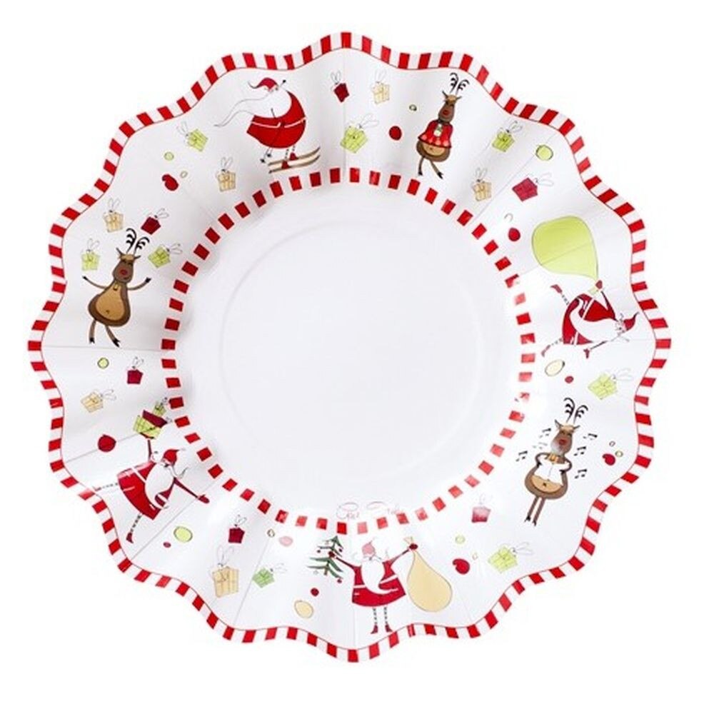 Farfurii petrecere carton pentru Craciun - 21 cm, Radar 63443, set 8 bucati