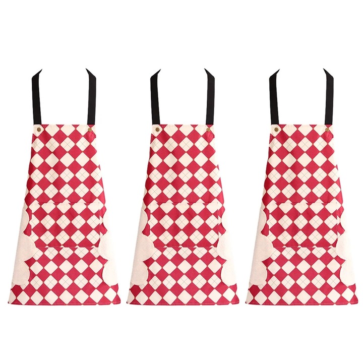 Set 3 sorturi din PVC, verde, rosu, maro, 70x75cm, impermeabile si rezistente la ulei