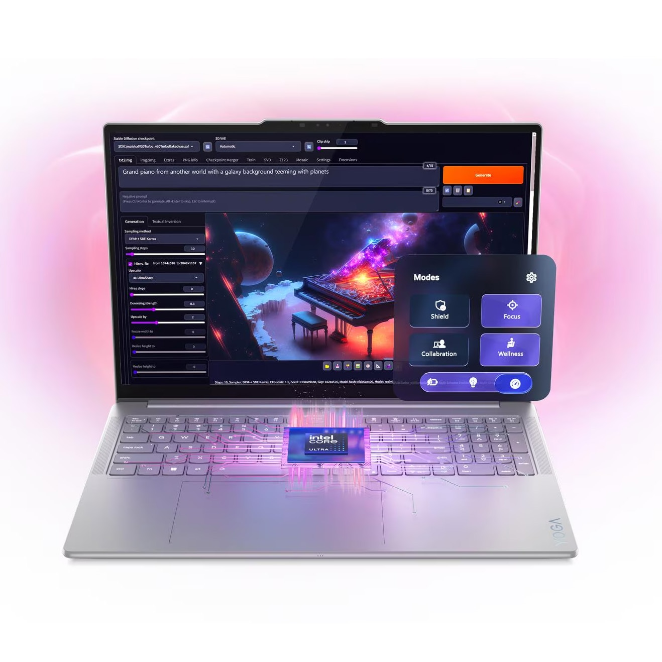 Laptop Lenovo Yoga Pro 9 16IAH10 cu procesor Intel® Core™ Ultra 9 285H pana la 5.4GHz, 16" 3.2K, OLED, 120Hz, Touch, 64GB LPDDR5x RAM, 2TB SSD, NVIDIA® GeForce RTX™ 5070 8GB GDDR7, Windows® 11 Home, Luna Grey, 3y on-site Premium Care