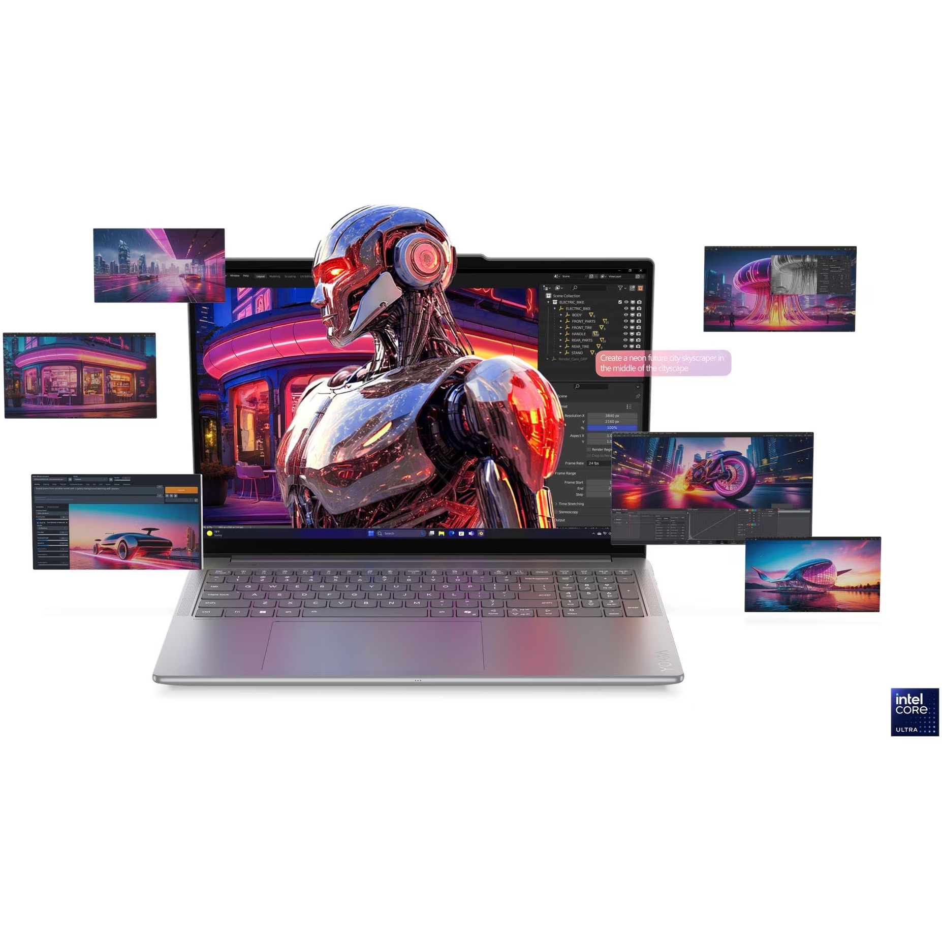 Laptop Lenovo Yoga Pro 9 16IAH10 cu procesor Intel® Core™ Ultra 9 285H pana la 5.4GHz, 16" 3.2K, OLED, 120Hz, Touch, 64GB LPDDR5x RAM, 2TB SSD, NVIDIA® GeForce RTX™ 5070 8GB GDDR7, Windows® 11 Home, Luna Grey, 3y on-site Premium Care