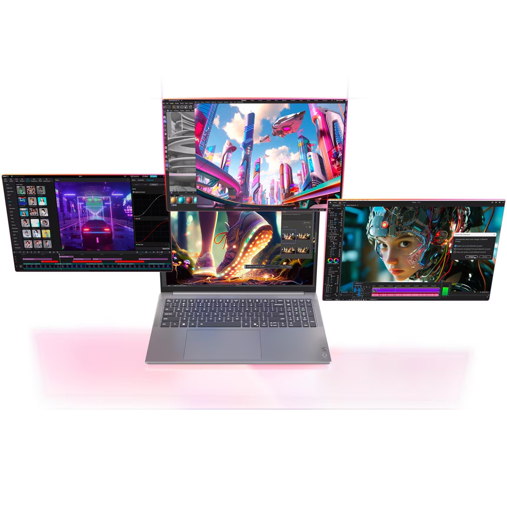 Laptop Lenovo Yoga Pro 9 16IAH10 cu procesor Intel® Core™ Ultra 9 285H pana la 5.4GHz, 16" 3.2K, OLED, 120Hz, Touch, 64GB LPDDR5x RAM, 2TB SSD, NVIDIA® GeForce RTX™ 5070 8GB GDDR7, Windows® 11 Home, Luna Grey, 3y on-site Premium Care