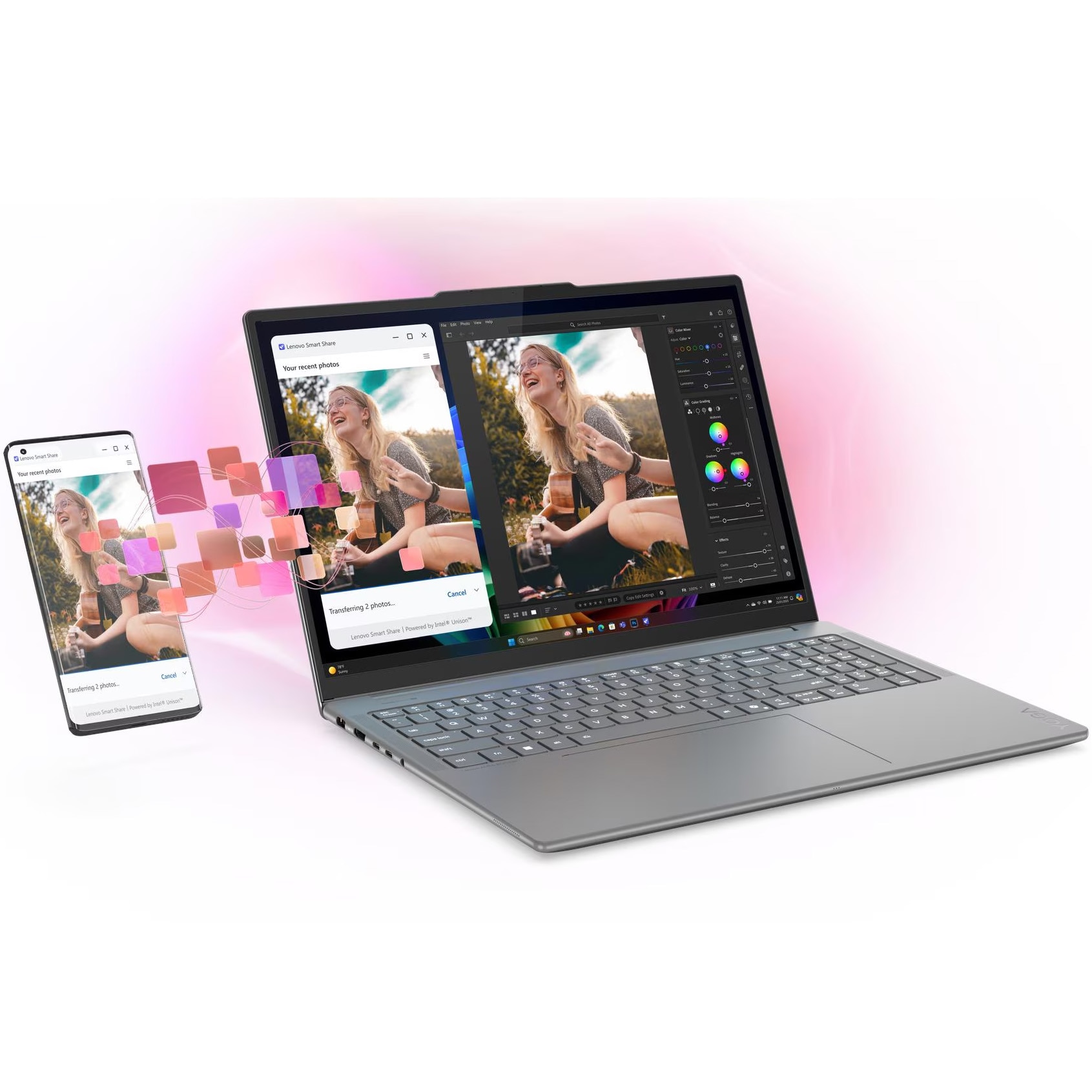 Laptop Lenovo Yoga Pro 9 16IAH10 cu procesor Intel® Core™ Ultra 9 285H pana la 5.4GHz, 16" 3.2K, OLED, 120Hz, Touch, 64GB LPDDR5x RAM, 2TB SSD, NVIDIA® GeForce RTX™ 5070 8GB GDDR7, Windows® 11 Home, Luna Grey, 3y on-site Premium Care