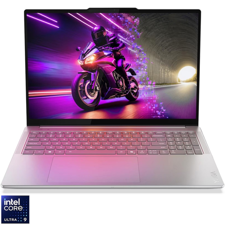 Lenovo Yoga Pro 9 16IAH10 laptop Intel Core Ultra 9 285H processzorral (akár 5,4 GHz-ig), 16" 3.2K, OLED, 120Hz, Érintőképernyős, 64GB LPDDR5x RAM, 2TB SSD, NVIDIA GeForce RTX 5070 8GB GDDR7, Windows 11 Home, Luna Grey, 3 év helyszíni Premium Care