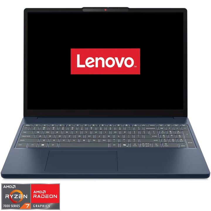 Lenovo IdeaPad Slim 3 15ARP10 laptop AMD Ryzen™ 7 7735HS processzorral (akár 4,75 GHz-ig), 15,3", WUXGA, IPS, 16 GB DDR5 RAM, 512 GB SSD, AMD Radeon™ 680M grafikus kártya, operációs rendszer nélkül, kozmikus kék színben