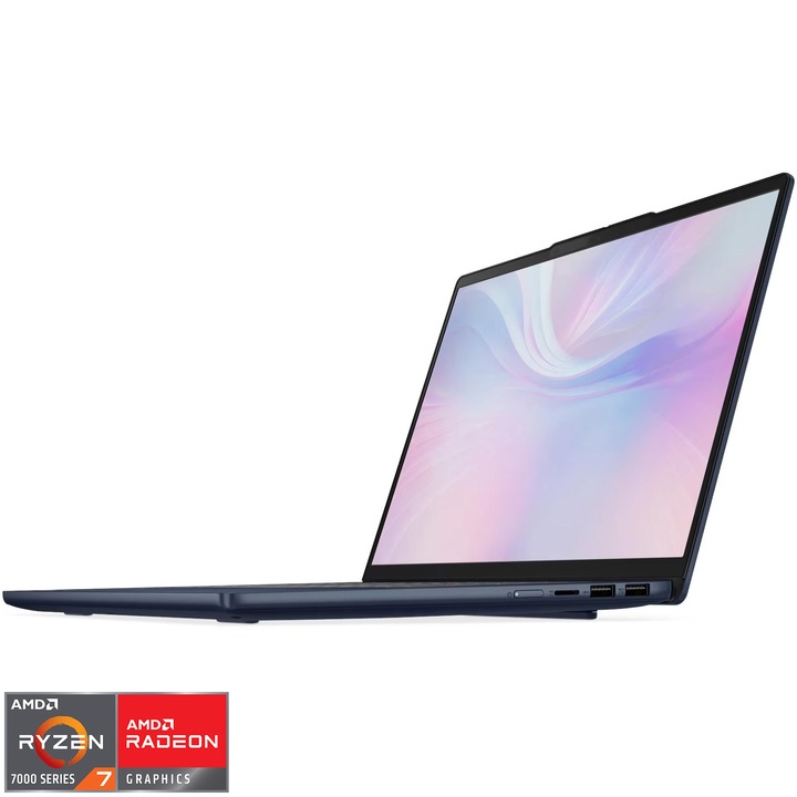 Lenovo IdeaPad Slim 5 14ARP10 laptop, AMD Ryzen™ 7 7735HS processzorral (akár 4,75 GHz-ig), 14" WUXGA, OLED kijelzővel, 32 GB DDR5 RAM, 1 TB SSD-vel, AMD Radeon™ 680M Graphics, operációs rendszer nélkül, Cosmic Blue kék