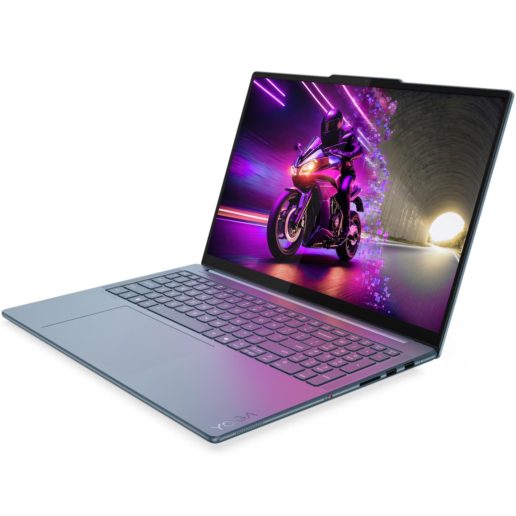 Laptop Lenovo Yoga Pro 9 16IAH10 cu procesor Intel® Core™ Ultra 9 285H pana la 5.4GHz, 16" 3.2K, OLED, 120Hz, Touch, 64GB LPDDR5x RAM, 2TB SSD, NVIDIA® GeForce RTX™ 5070 8GB GDDR7, Windows® 11 Home, Tidal Teal, 3y on-site Premium Care
