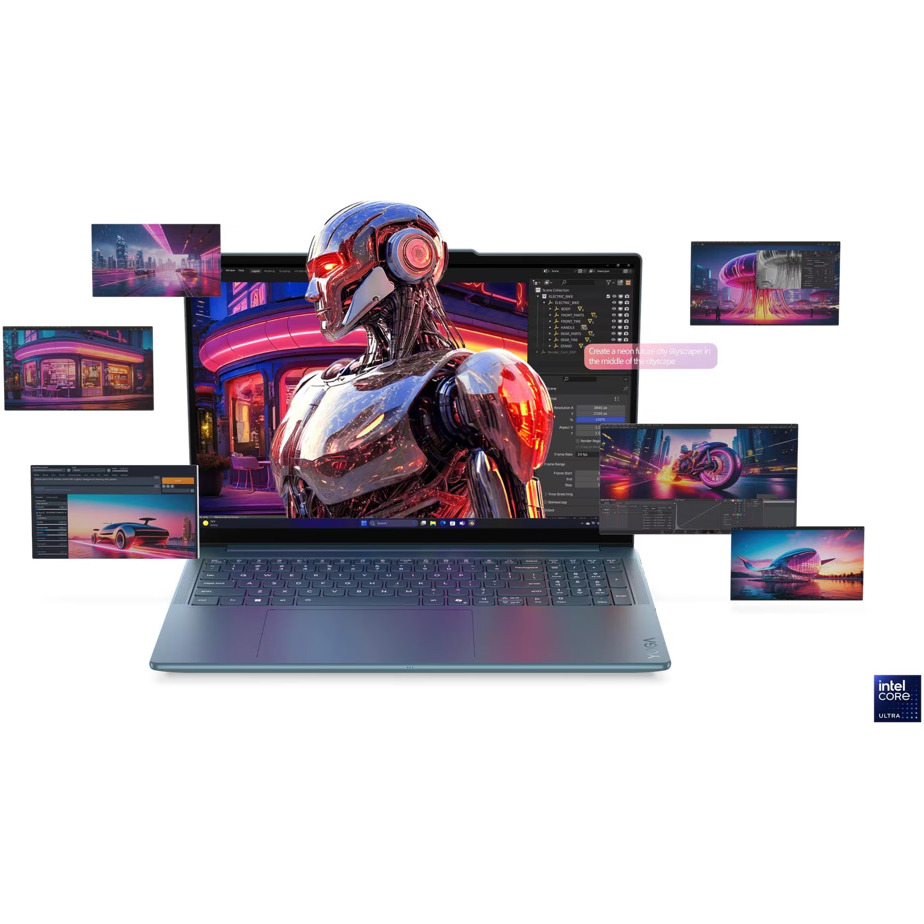 Laptop Lenovo Yoga Pro 9 16IAH10 cu procesor Intel® Core™ Ultra 9 285H pana la 5.4GHz, 16" 3.2K, OLED, 120Hz, Touch, 64GB LPDDR5x RAM, 2TB SSD, NVIDIA® GeForce RTX™ 5070 8GB GDDR7, Windows® 11 Home, Tidal Teal, 3y on-site Premium Care