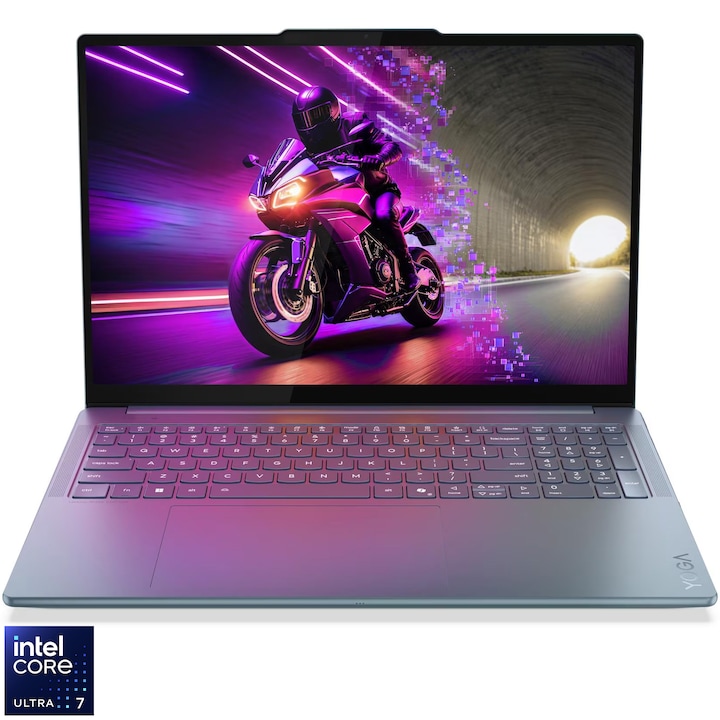 Lenovo Yoga Pro 9 16IAH10 laptop, Intel® Core™ Ultra 7 255H processzorral, akár 5.1GHz-ig, 16" 2.8K WQXGA+ OLED, 120Hz, 64GB LPDDR5x RAM, 2TB SSD, NVIDIA® GeForce RTX™ 5070 8GB GDDR7, Windows® 11 Home, Tidal Teal, 3 év helyszíni Premium Care