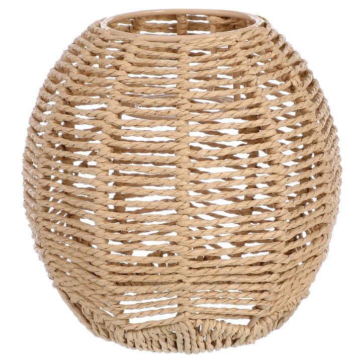 YANYXR pasztorális fonott lámpaernyő, khaki, 15x15x14cm