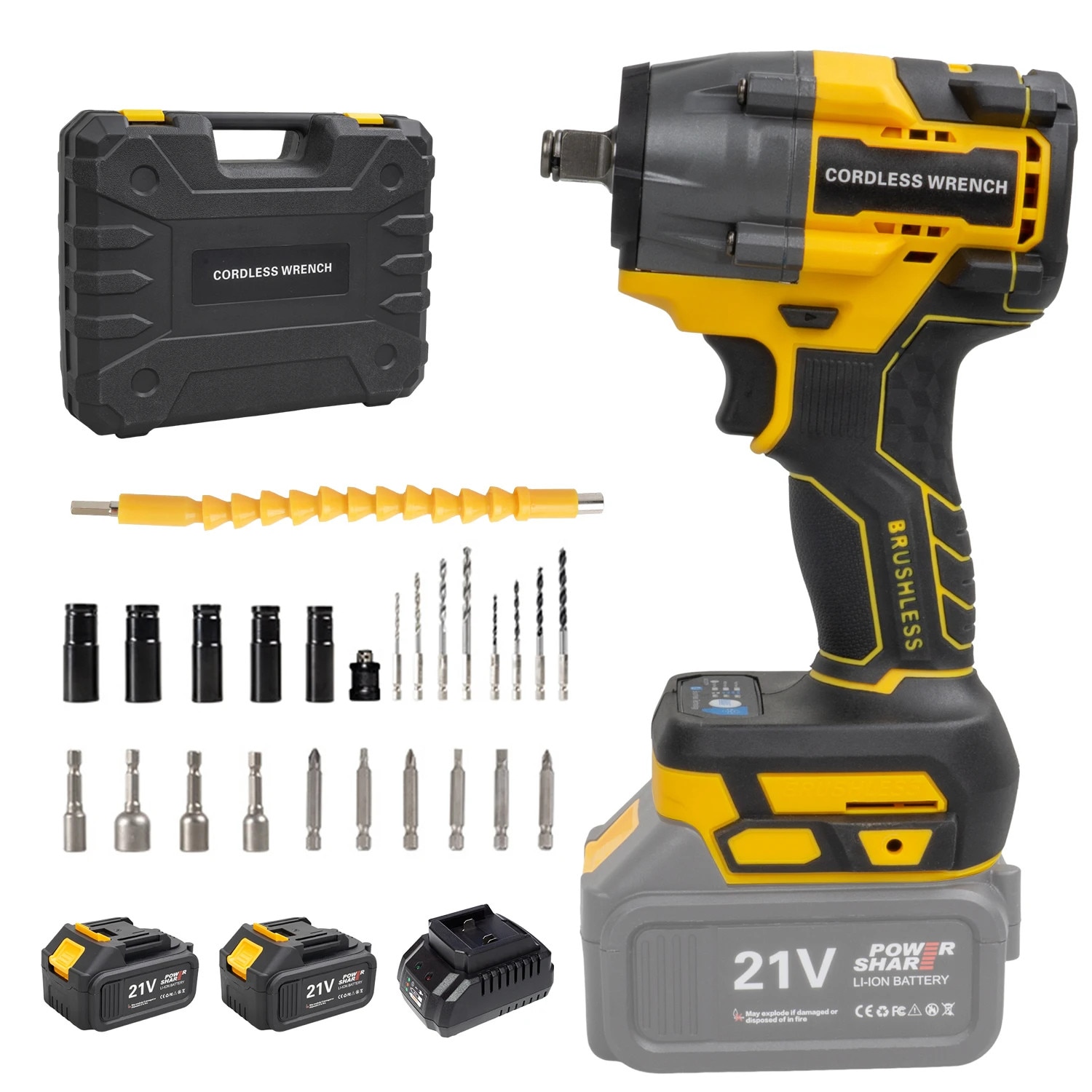 Cheie cu impact fara fir, 480Nm, 2 acumulatori, 26 accesorii
