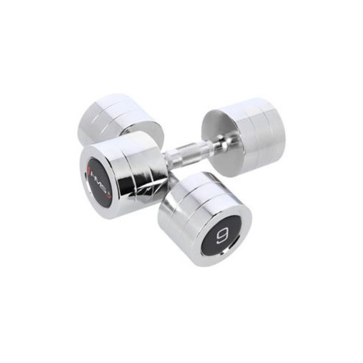 Set 2 Gantere cromate HMS, 1-10 kg, 172-270mm, argintiu