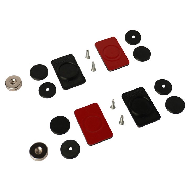 Set suporturi magnetice placute numar inmatriculare auto Invizibil - 4 bucati (fata + spate), negru