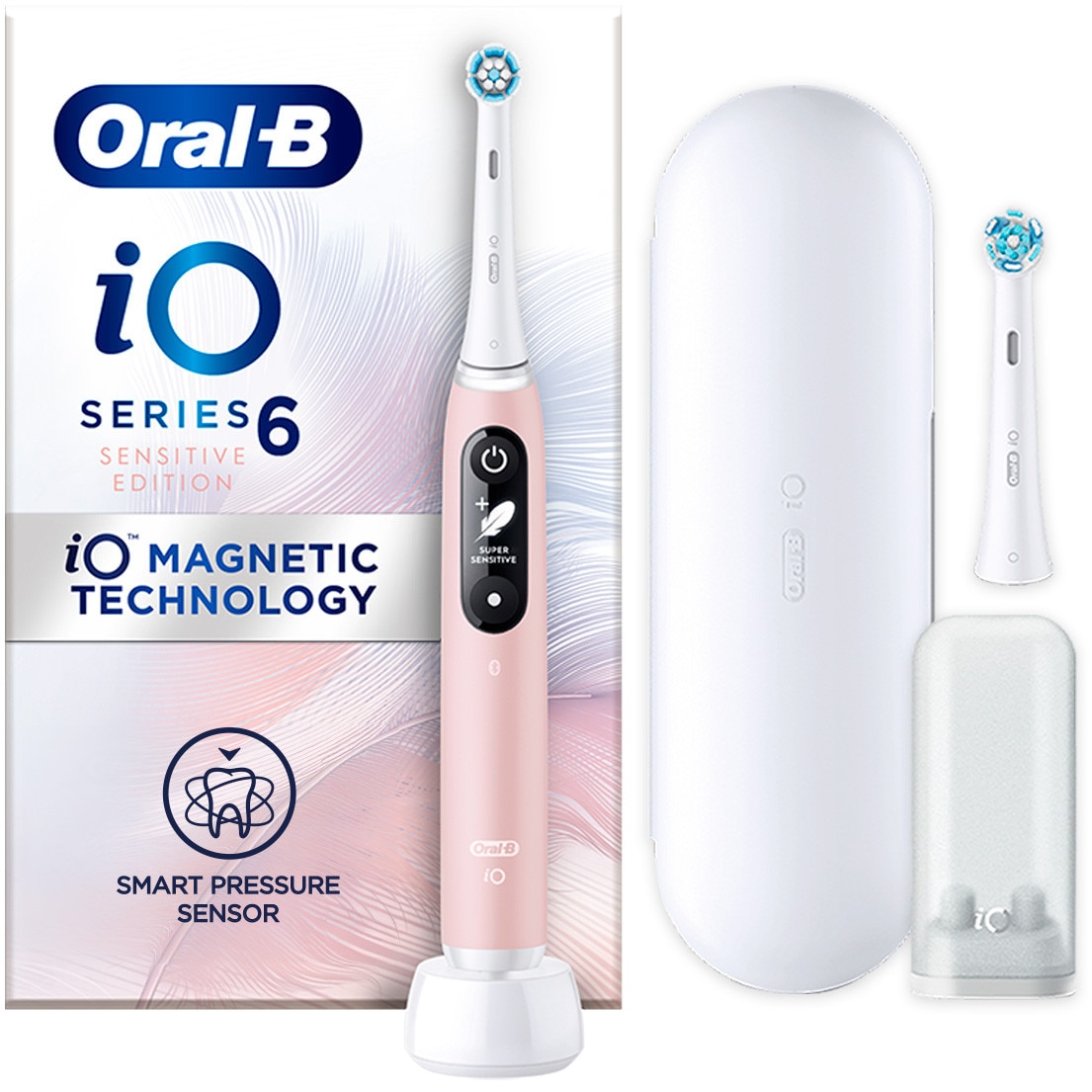 Periuta de dinti electrica Oral-B iO6, cu Tehnologie Magnetica si Micro-Vibratii, Inteligenta artificiala, Display led interactiv, Senzor de presiune Smart, Timer vizibil, 5 moduri