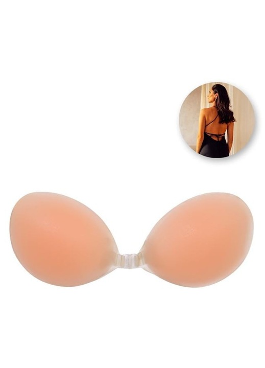 Sutien Invizibil din Silicon Culoare Naturala pentru Ridicare si Acoperire Sani, Invisible