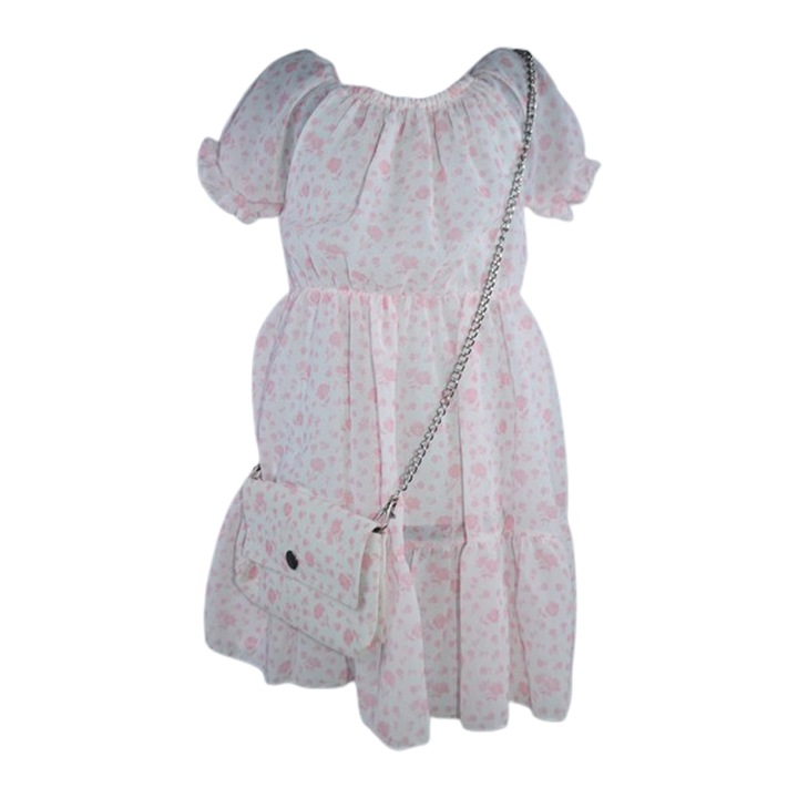 Set rochie casual si geanta pentru fete, Lucky, LK7096, Roz 120603