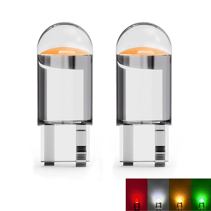Set 2 becuri auto LED T10 W5W, Fastlane, 6000k Alb Rece, 12V