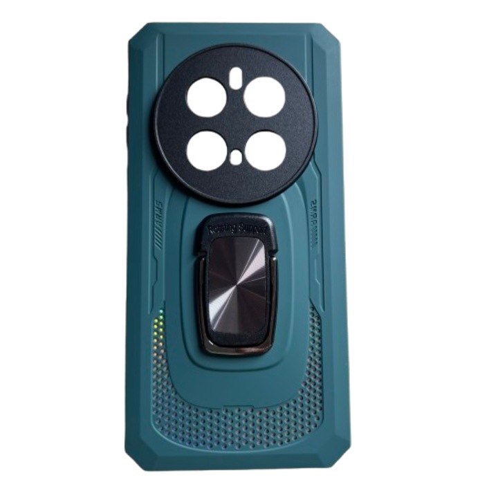 Удароустойчив калъф с пръстен и магнит, съвместим с Honor Magic 7 Pro, тъмнозелен