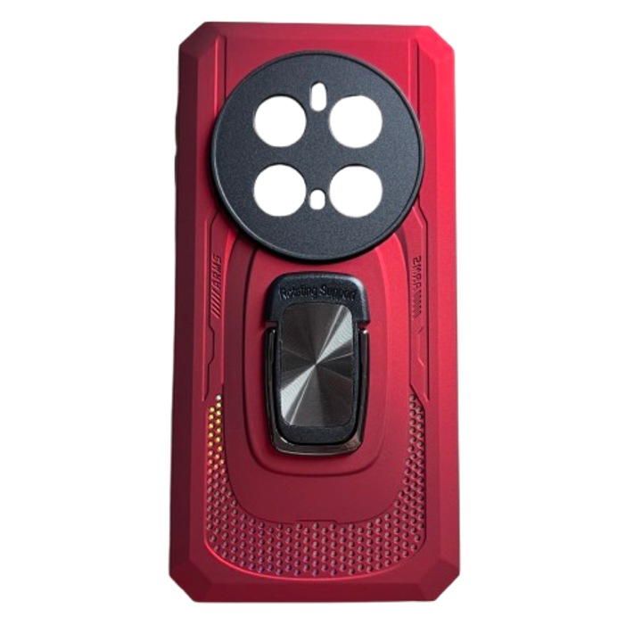 Удароустойчив калъф с пръстен и магнит, съвместим с Honor Magic 7 Pro, червен