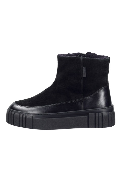 Gant, Botine din piele intoarsa si piele cu platforma Snowmont, Negru