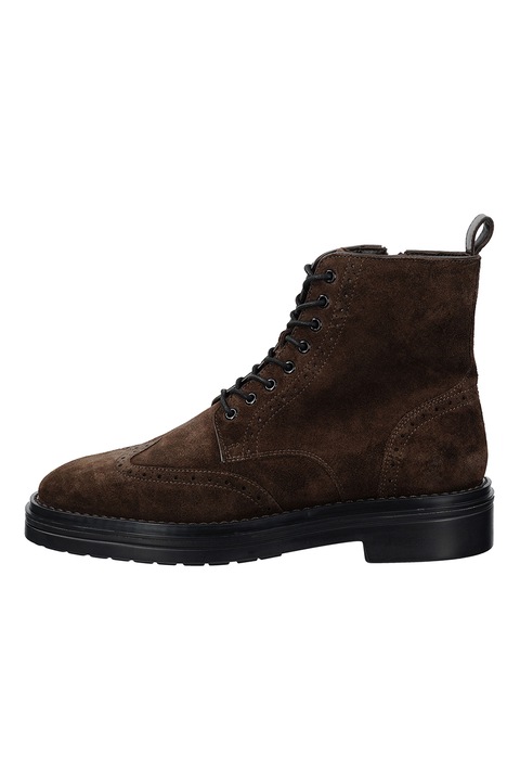 Gant, Ghete din piele intoarsa cu perforatii decorative Boggar, Maro