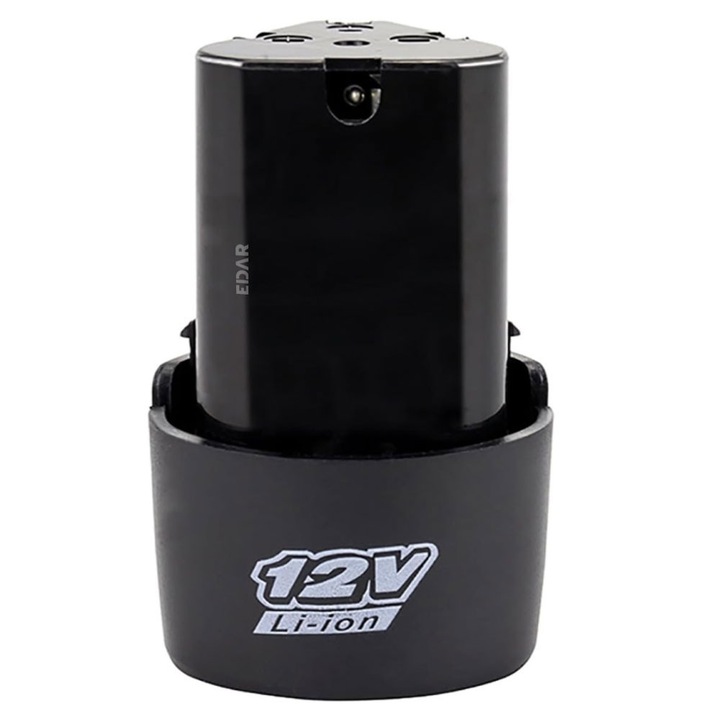 Acumulator De Rezerva EDAR Compatibil Cu Mini Flex, Foarfeca De Gradina, Motocoasa, Mini Fierastrau, 3 Pini, 12 V, ABS, Reincarcabil, Negru