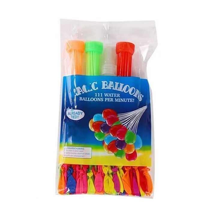 Vízi Lufik Szórakozáshoz, Gyorsan Tölthető Lufik, Vízibombák, 111 Darab, Emulziós, Többszínű, Stef's Cat