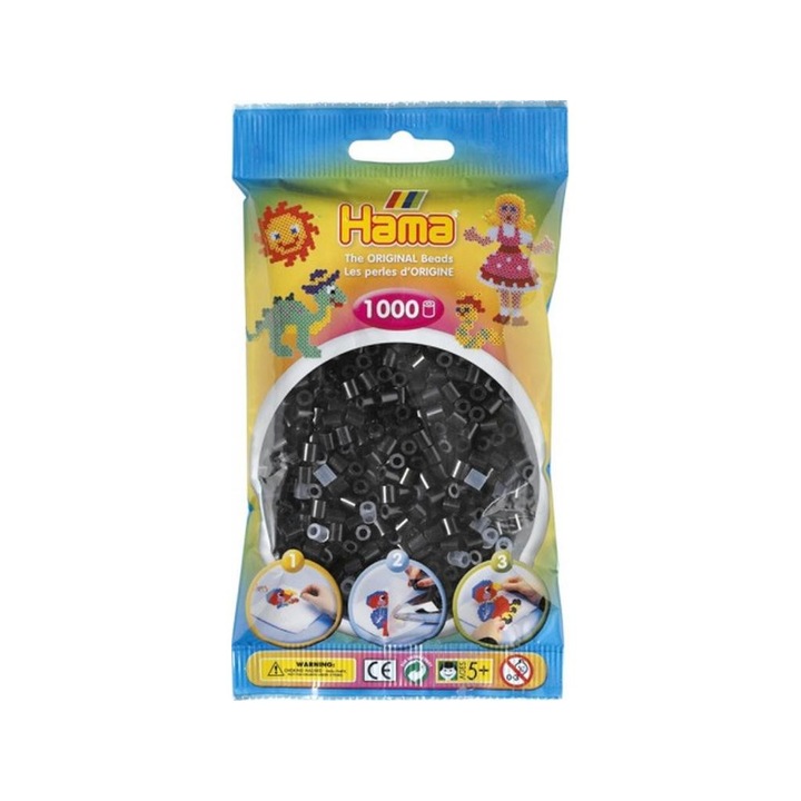 Hama gyöngyök fekete 1000 db-os
