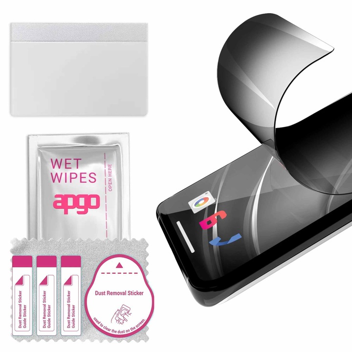 3x apgo PRIVACY защитно стъкло за Umidigi G9C – хибридно стъкло, пълно лепило, гъвкаво стъкло