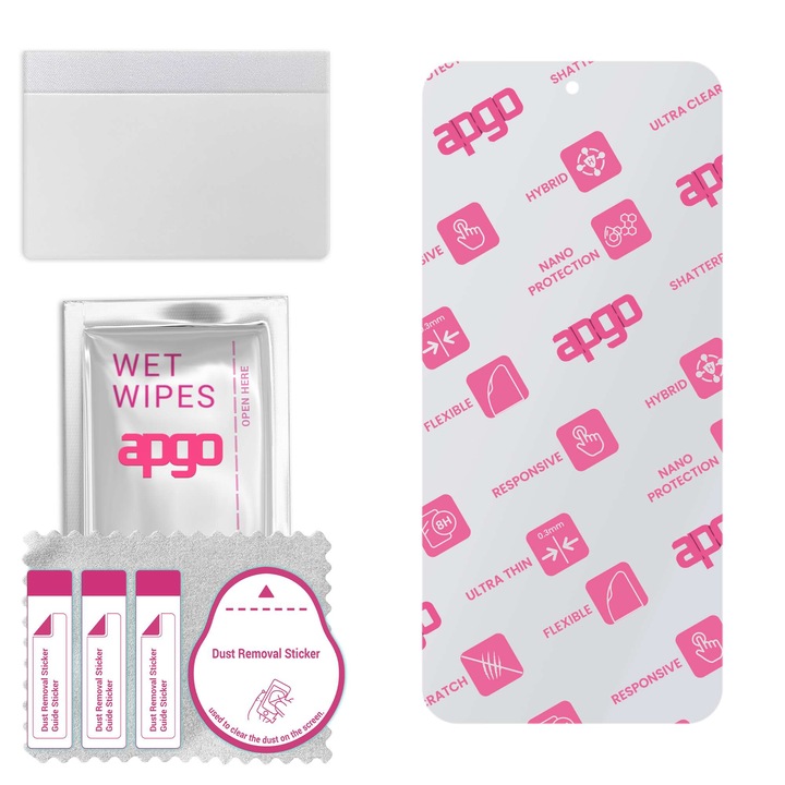 Sticla de protectie apgo pentru ZTE Nubia Neo 2 5G – sticla hibrida, securizata pentru display, lucioasa, flexible Hybrid Glass, full glue