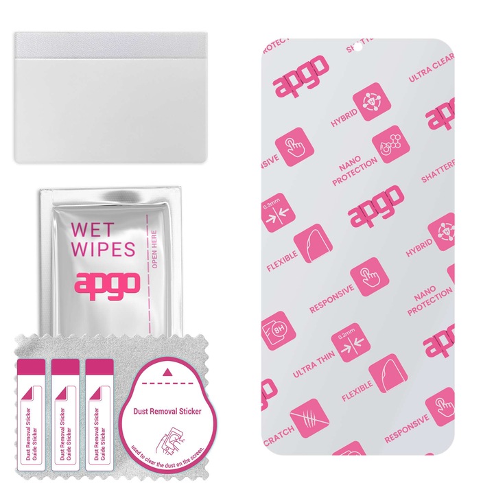 Apgo защитно стъкло за Samsung Galaxy A35 5G - хибридно стъкло, протектор за екран, гланцово, гъвкаво хибридно стъкло, пълно лепене