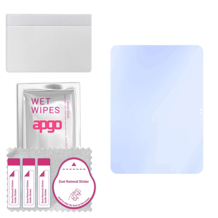 Sticla de protectie apgo pentru Apple iPad (2025) – sticla hibrida, securizata pentru display, lucioasa, pro flexible Hybrid Glass, 9H, full glue