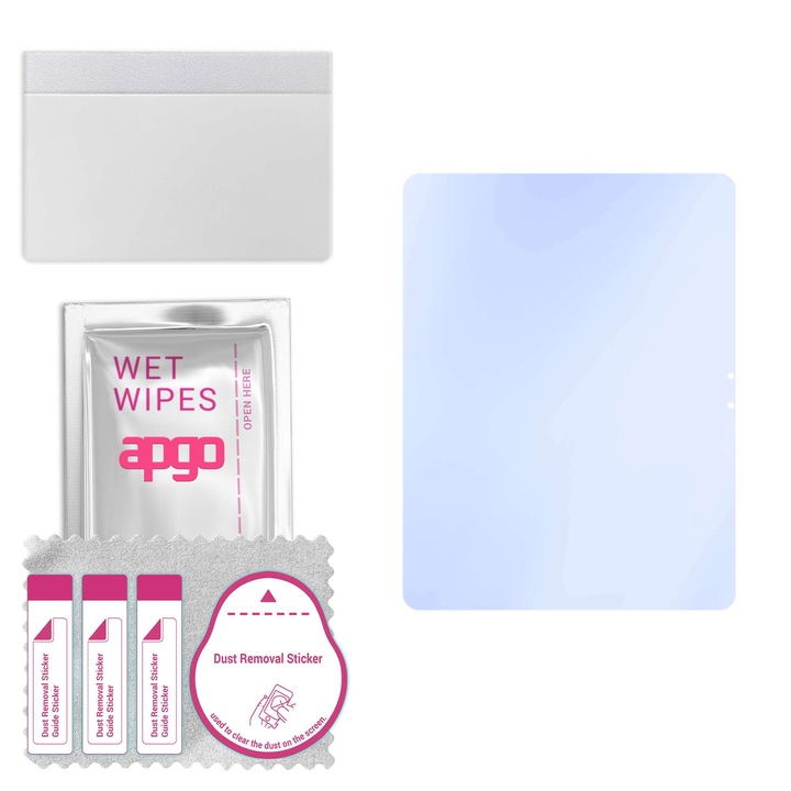 apgo защитно стъкло за Apple iPad Air 11 (2025) – хибридно стъкло, протектор за дисплей, гланцово, професионално гъвкаво хибридно стъкло, 9H, пълно лепене