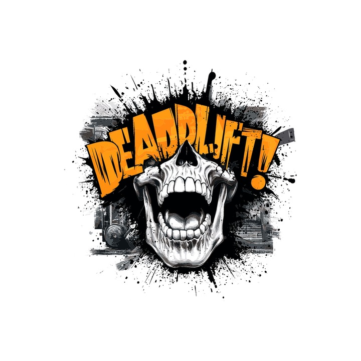 Sticker Deadlift Skull Craniu Fitness, Autoadeziv, Cri-Flo, Marime 20 cm