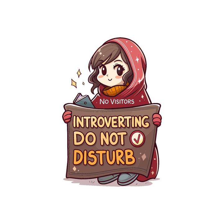 Sticker Introverting Do Not Disturb Fata, Autoadeziv, Cri-Flo, Marime 6 cm