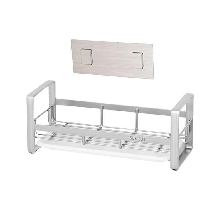 Поставка за мивка, неръждаема стомана 304, иновативен дизайн, размери 18.5x10x9 см, висящ модел