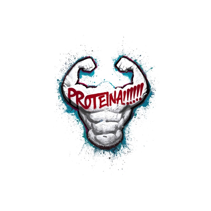 Sticker Protein Muschi Text Alb, Autoadeziv, Cri-Flo, Marime 6 cm