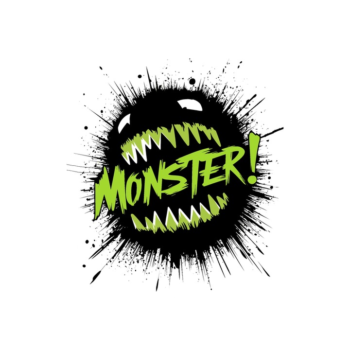 Sticker Monster Gym Text Verde, Autoadeziv, Cri-Flo, Marime 10 cm