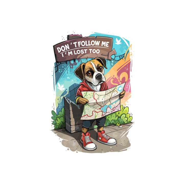 Sticker Dont Follow Me Lost Too Caine Haine, Autoadeziv, Cri-Flo, Marime 10 cm