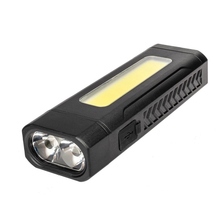 LED фенерче с велосипедна стойка, водоустойчиво IPX6, 7 режима на осветление, черно, 13x7x3.8 см