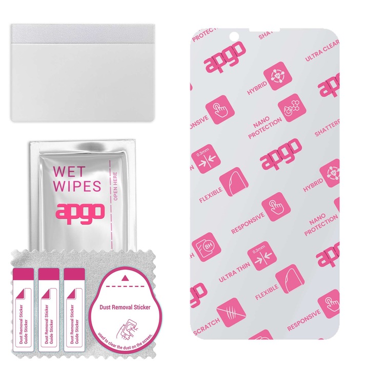 Apgo защитно стъкло за Sony Xperia 10 VI - хибридно стъкло, протектор за екран, гланцово, гъвкаво хибридно стъкло, пълно лепене