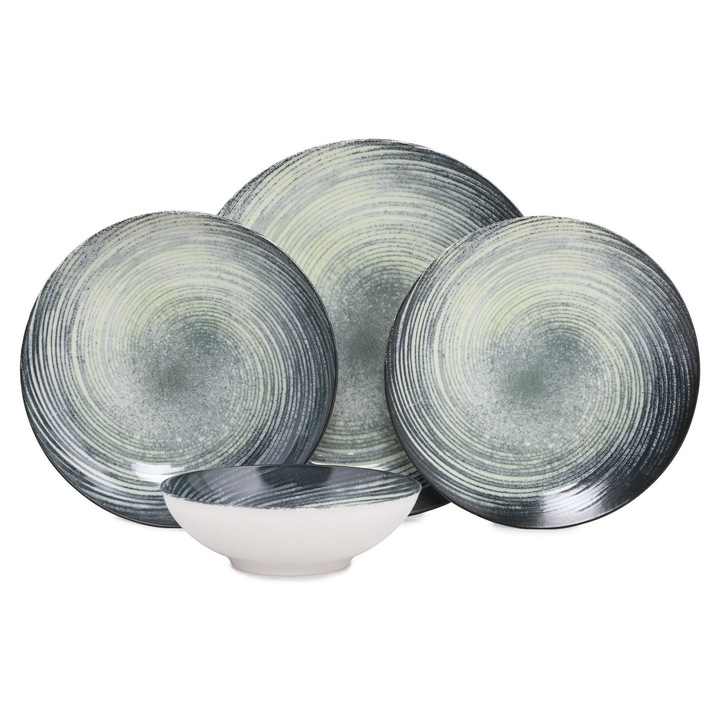 Set de masa 24 piese, Hermia Concept, portelan, multicolor, 25x25x3cm