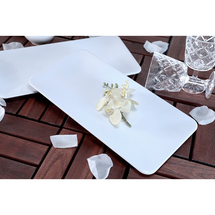 Set platouri de bucatarie, Hermia Concept, 33x17cm, 2 piese, ceramica, rezistent la microunde, lavabil in masina de spalat