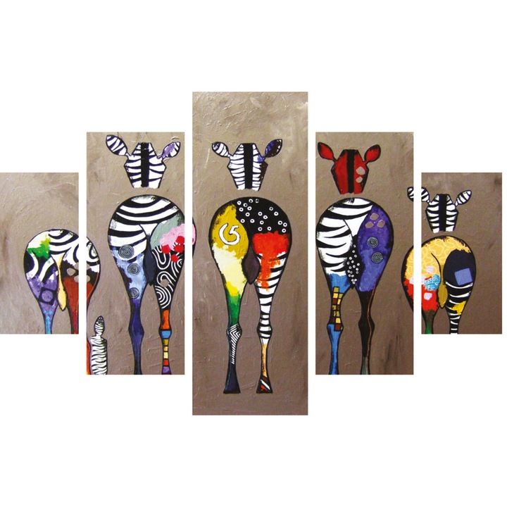 Dekoratív MDF festmény, 5 darab, Wallity, 3 mm vastagságú, többszínű